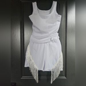 Whire Fringe 2pc Set